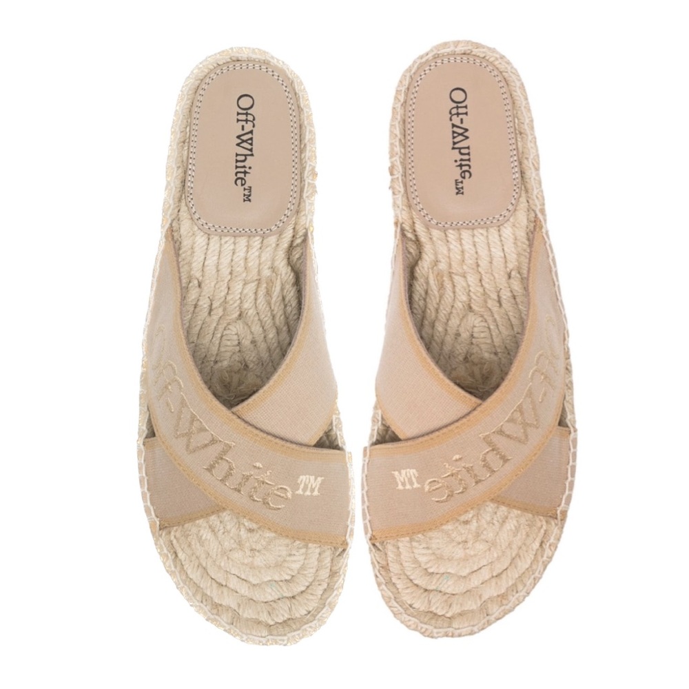 Off White Bookish Criss-Cross Espadrille